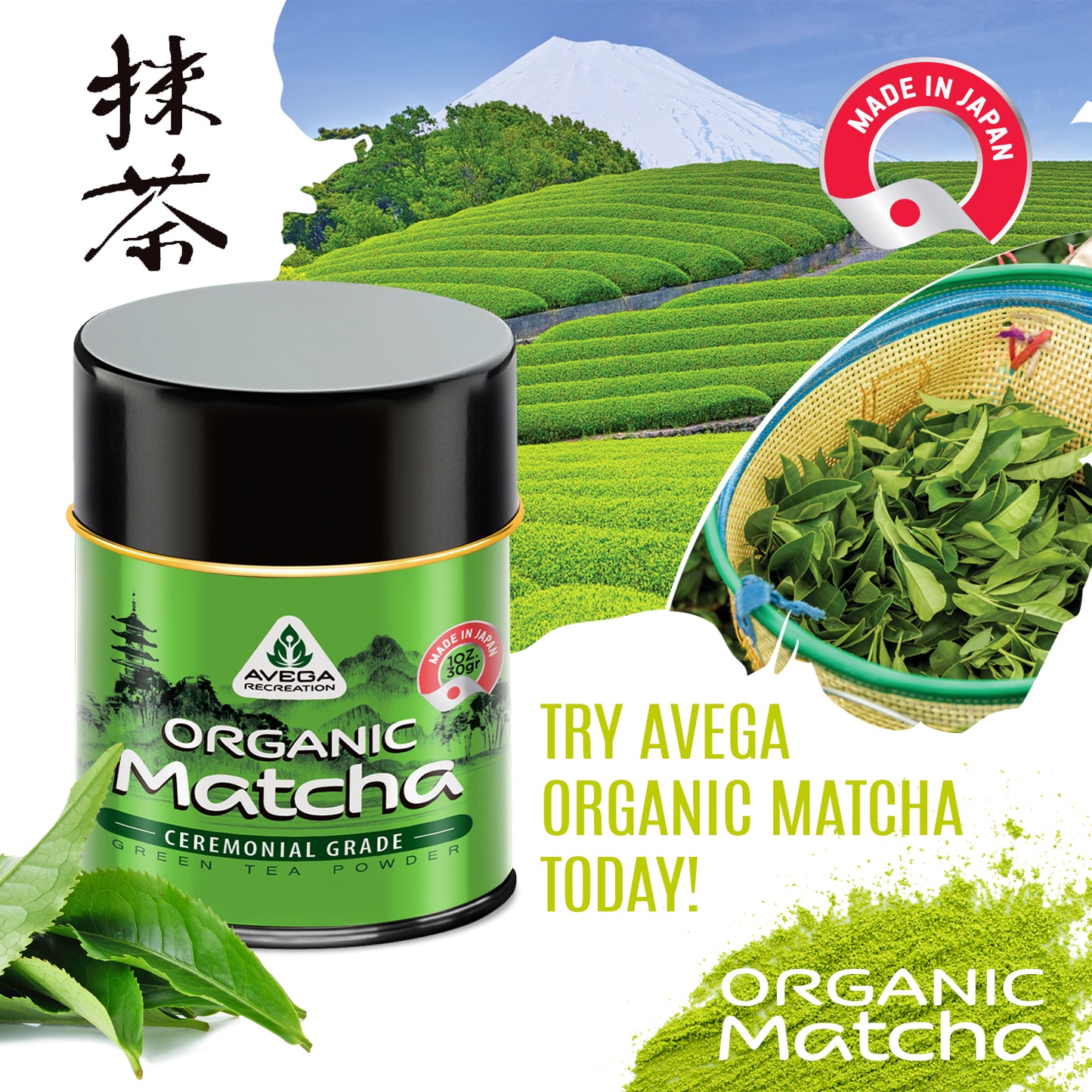 Avega Recreation Store Matcha Green Tea Powder